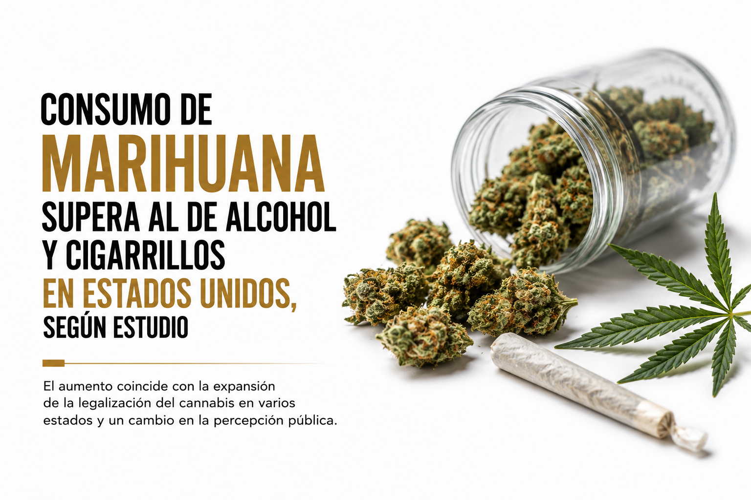CONSUMO DE MARIHUANA SUPERA AL DE ALCOHOL Y CIGARRILLOS EN ESTADOS UNIDOS, SEGÚN ESTUDIO