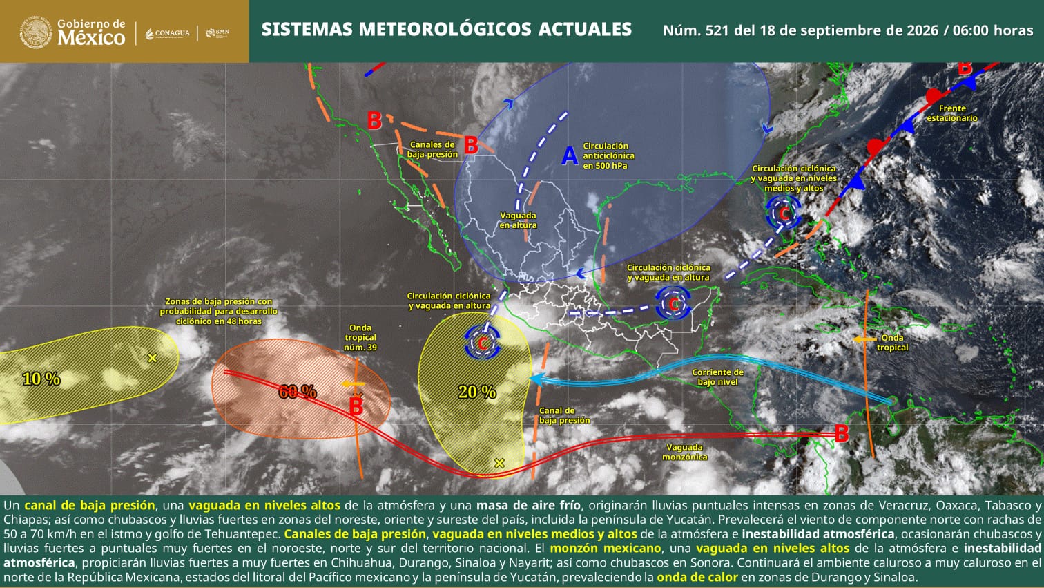 LLUVIAS, DESCARGAS ELÉCTRICAS Y RACHAS DE VIENTO SE PREVÉN ESTE VIERNES EN COAHUILA