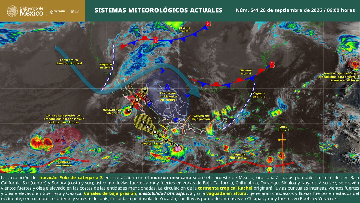LLUVIAS, DESCARGAS ELÉCTRICAS Y RACHAS DE VIENTO SE PREVÉN ESTE LUNES EN COAHUILA