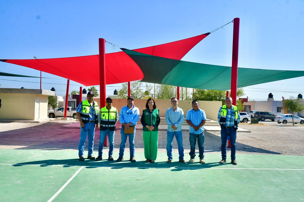 SARI PÉREZ SUPERVISA AVANCE DEL 90% EN LA REHABILITACIÓN DE LA PLAZA DURAZNO