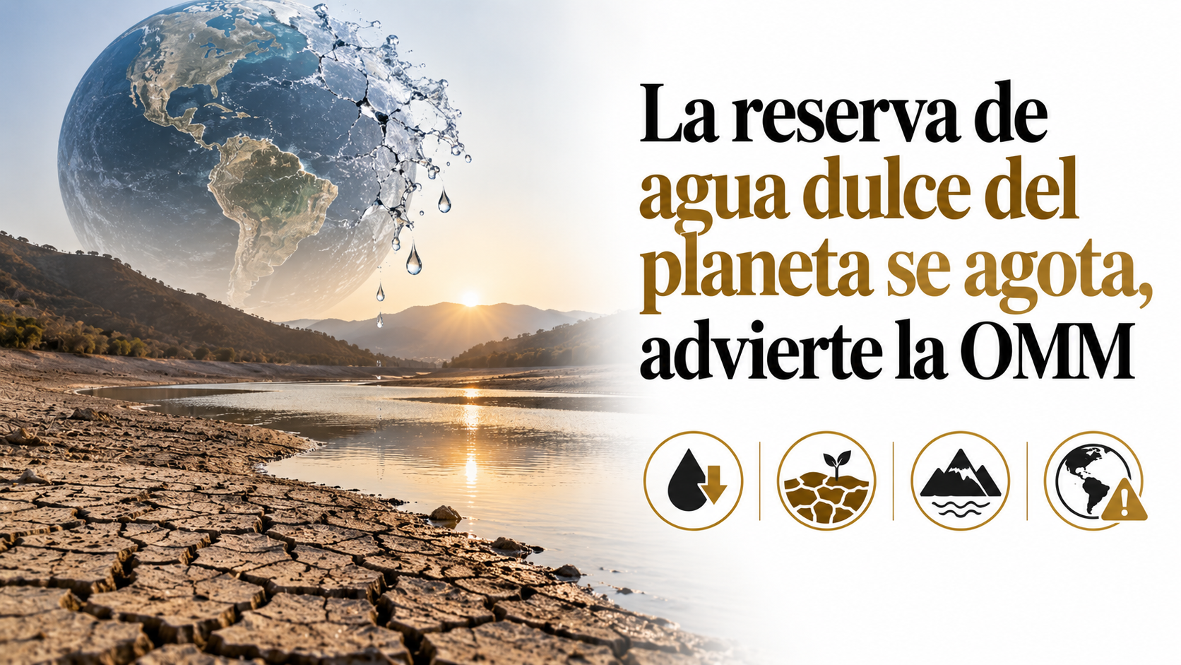 LA RESERVA DE AGUA DULCE DEL PLANETA SE AGOTA, ADVIERTE LA OMM