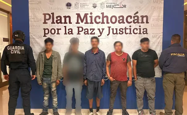 DETIENEN EN MICHOACÁN A CINCO PRESUNTOS INTEGRANTES DE «LA VENADA»; ENTRE LOS DETENIDOS ESTÁ «LA GOMA», OBJETIVO PRIORITARIO
