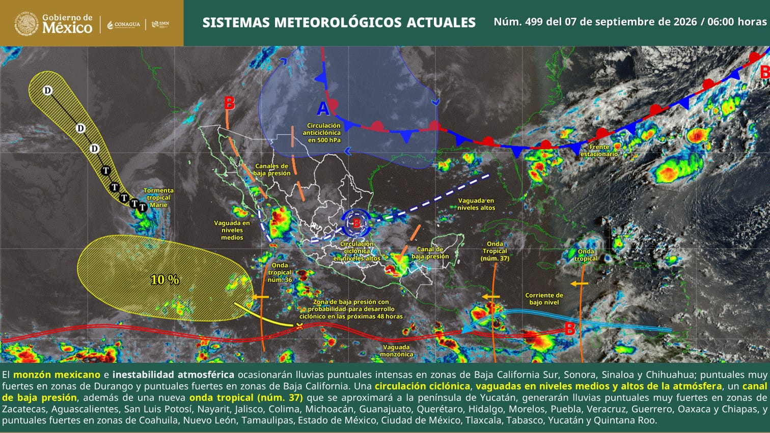 LLUVIAS FUERTES Y AMBIENTE MUY CALUROSO SE PREVÉN ESTE LUNES EN COAHUILA