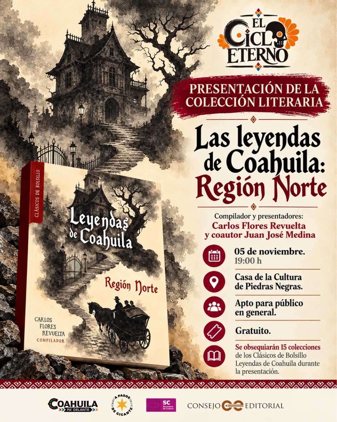 GOBIERNO DE COAHUILA PROMUEVE LAS LEYENDAS Y LA TRADICIÓN ORAL CON PRESENTACIONES LITERARIAS