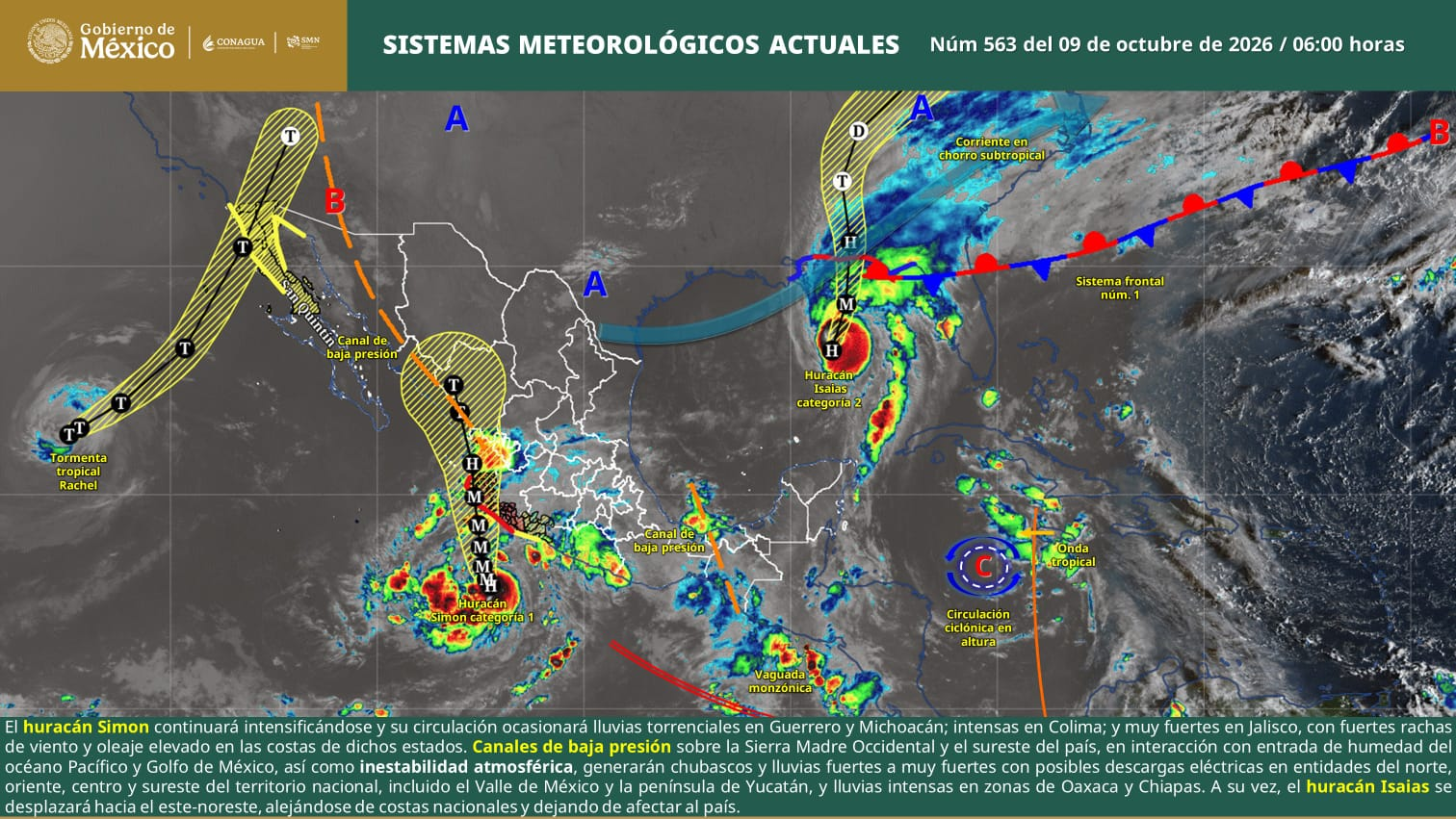 PRONOSTICAN CHUBASCOS, DESCARGAS ELÉCTRICAS Y RACHAS DE VIENTO EN COAHUILA